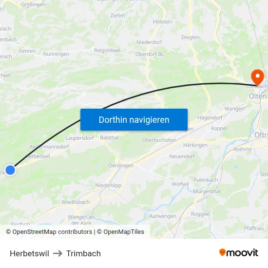 Herbetswil to Trimbach map