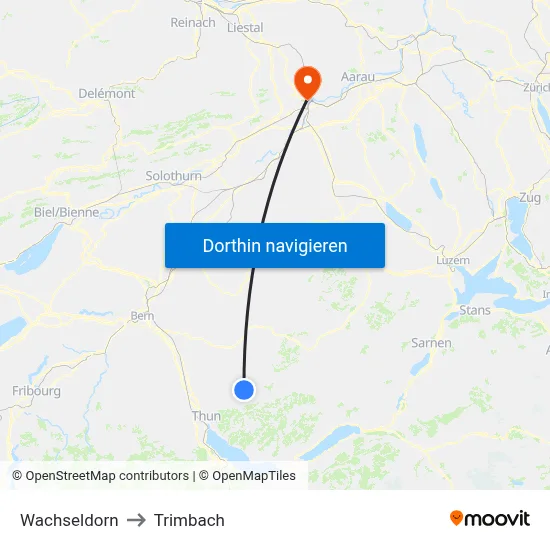 Wachseldorn to Trimbach map