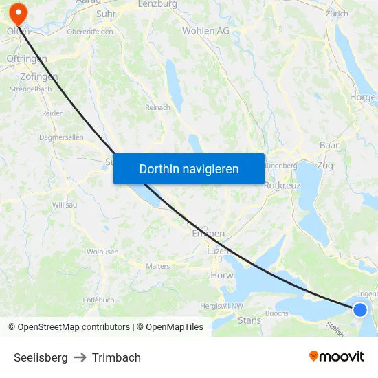 Seelisberg to Trimbach map