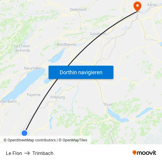 Le Flon to Trimbach map
