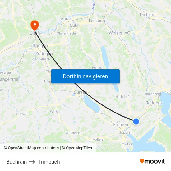 Buchrain to Trimbach map