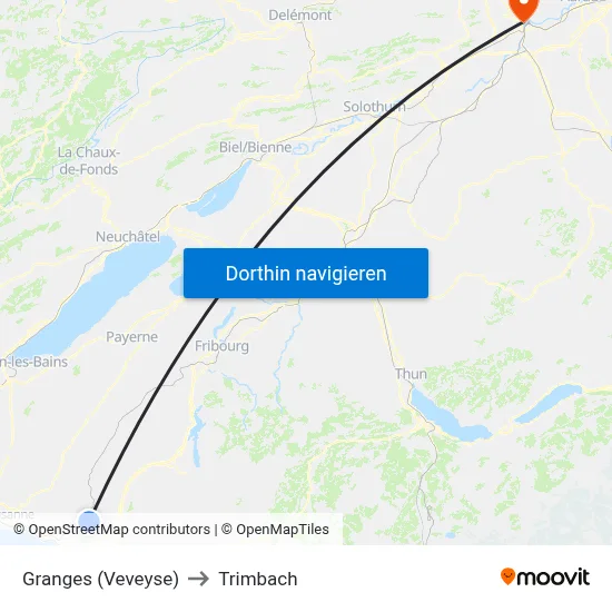 Granges (Veveyse) to Trimbach map