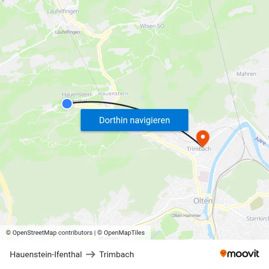 Hauenstein-Ifenthal to Trimbach map