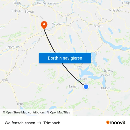 Wolfenschiessen to Trimbach map