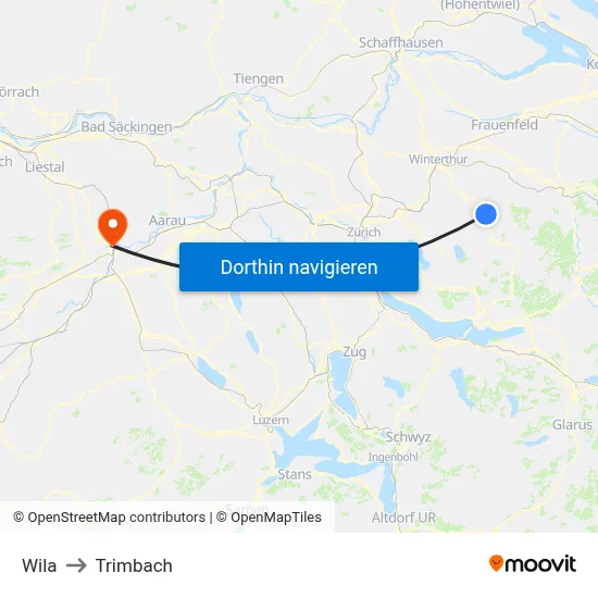 Wila to Trimbach map