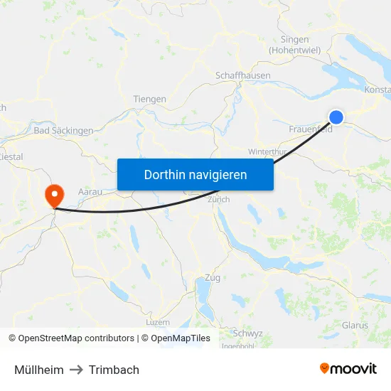 Müllheim to Trimbach map