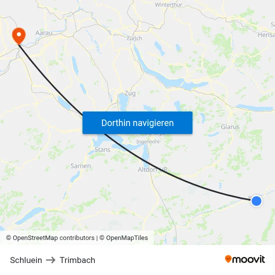 Schluein to Trimbach map