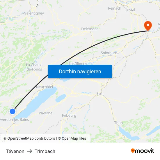 Tévenon to Trimbach map