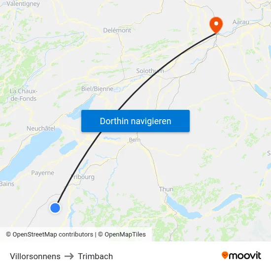 Villorsonnens to Trimbach map