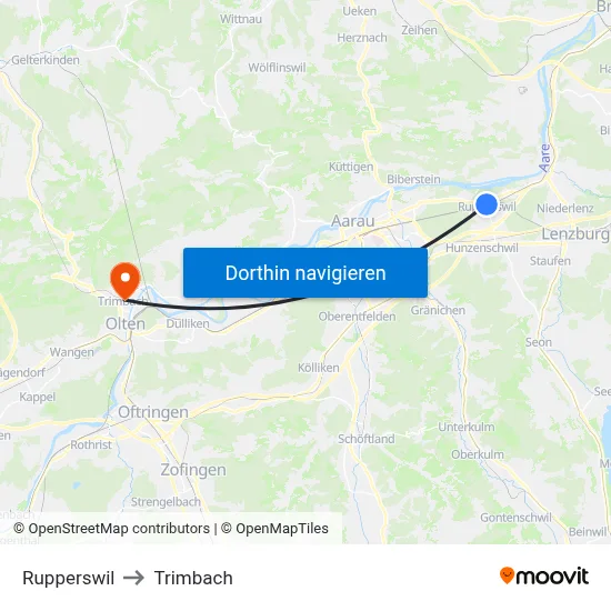 Rupperswil to Trimbach map