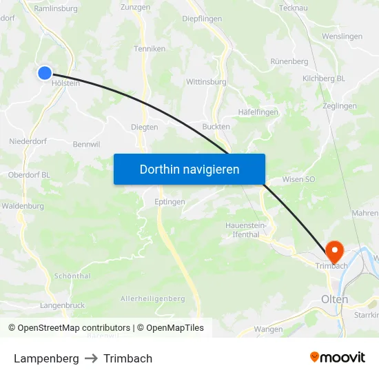 Lampenberg to Trimbach map