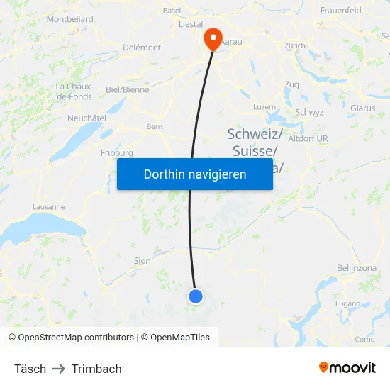 Täsch to Trimbach map