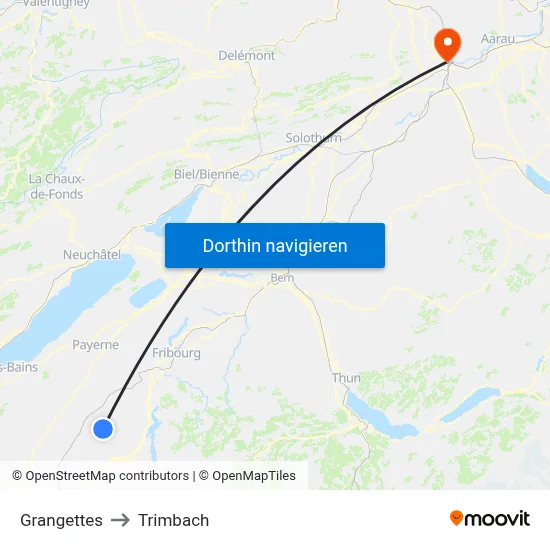 Grangettes to Trimbach map