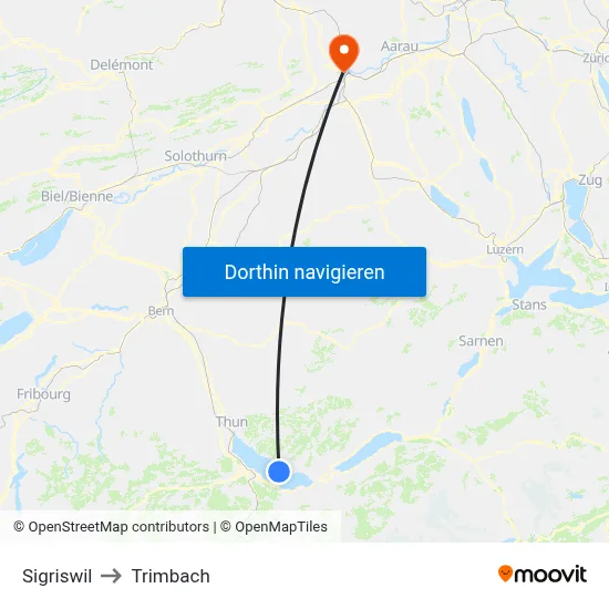 Sigriswil to Trimbach map