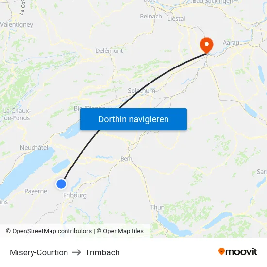 Misery-Courtion to Trimbach map