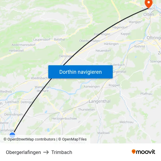 Obergerlafingen to Trimbach map
