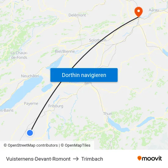 Vuisternens-Devant-Romont to Trimbach map