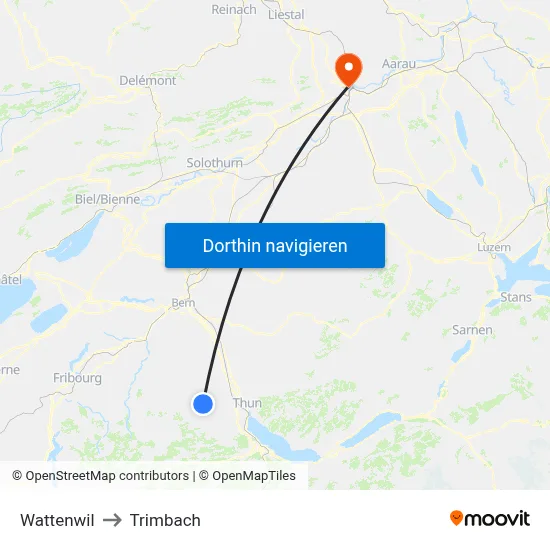 Wattenwil to Trimbach map