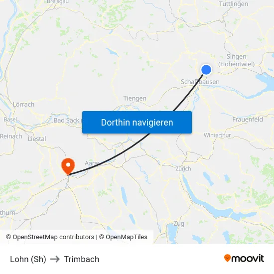 Lohn (Sh) to Trimbach map