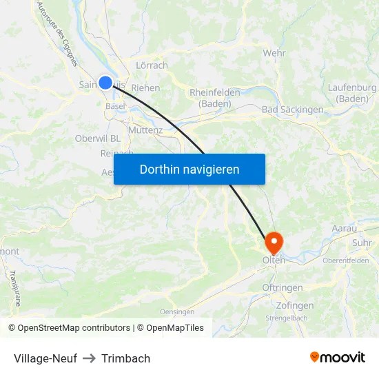 Village-Neuf to Trimbach map
