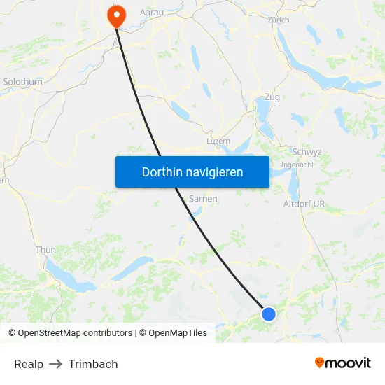 Realp to Trimbach map