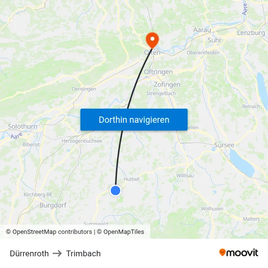 Dürrenroth to Trimbach map