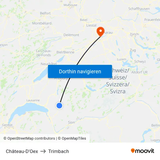Château-D'Oex to Trimbach map