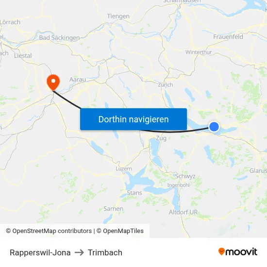 Rapperswil-Jona to Trimbach map