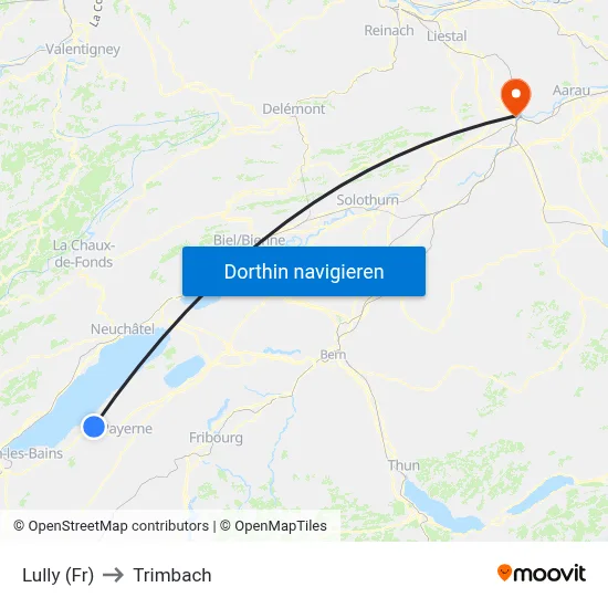Lully (Fr) to Trimbach map