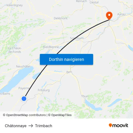 Châtonnaye to Trimbach map