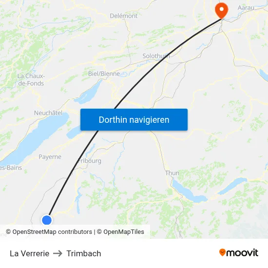La Verrerie to Trimbach map