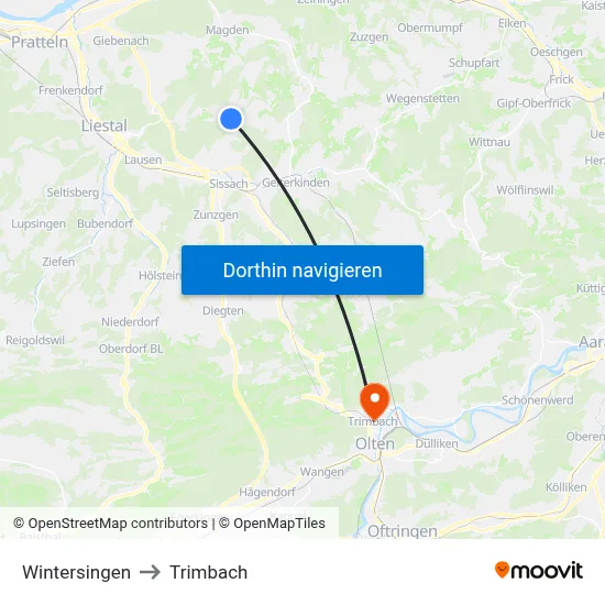 Wintersingen to Trimbach map