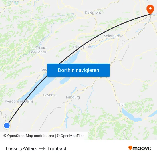 Lussery-Villars to Trimbach map