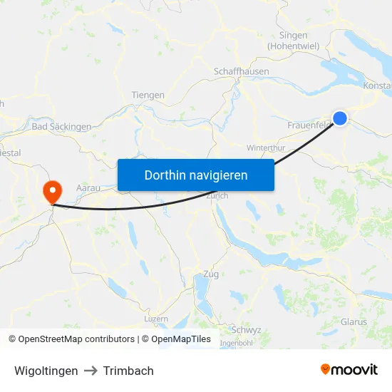 Wigoltingen to Trimbach map