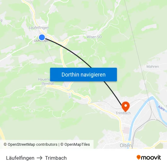Läufelfingen to Trimbach map