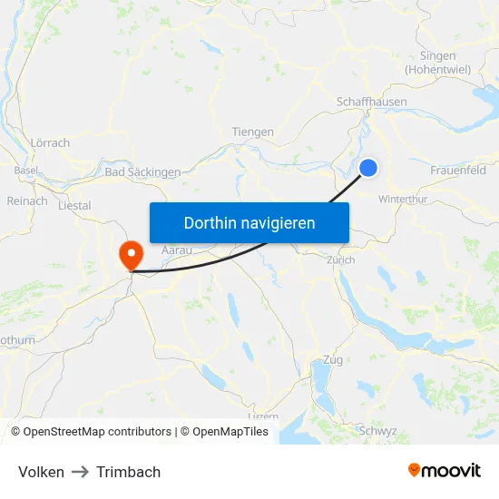 Volken to Trimbach map