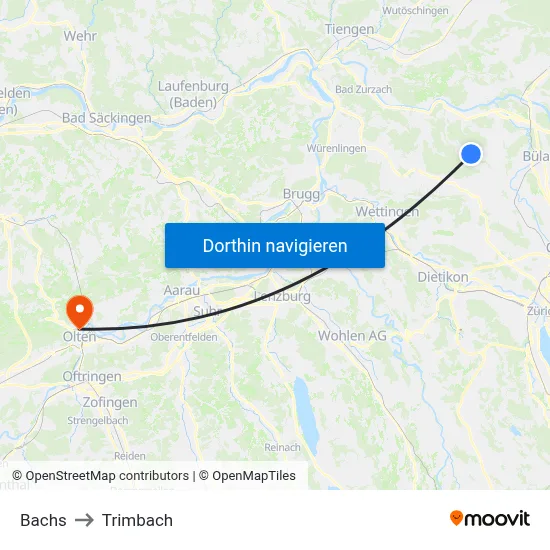 Bachs to Trimbach map