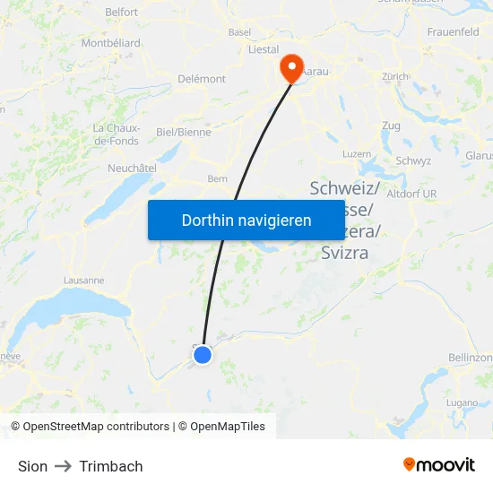 Sion to Trimbach map