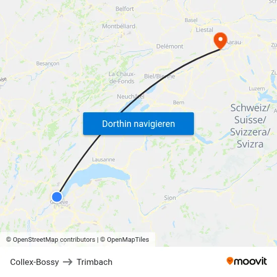Collex-Bossy to Trimbach map