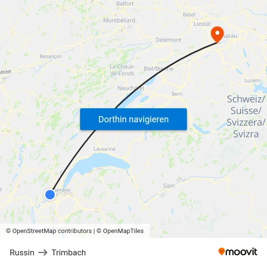 Russin to Trimbach map