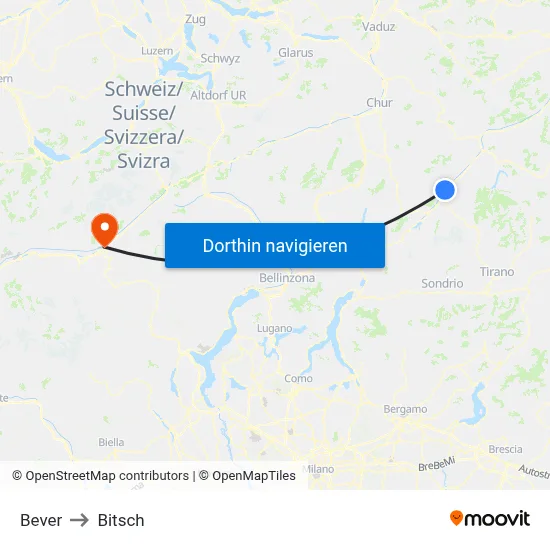 Bever to Bitsch map