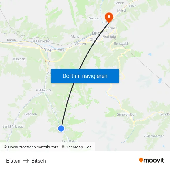 Eisten to Bitsch map
