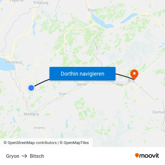 Gryon to Bitsch map