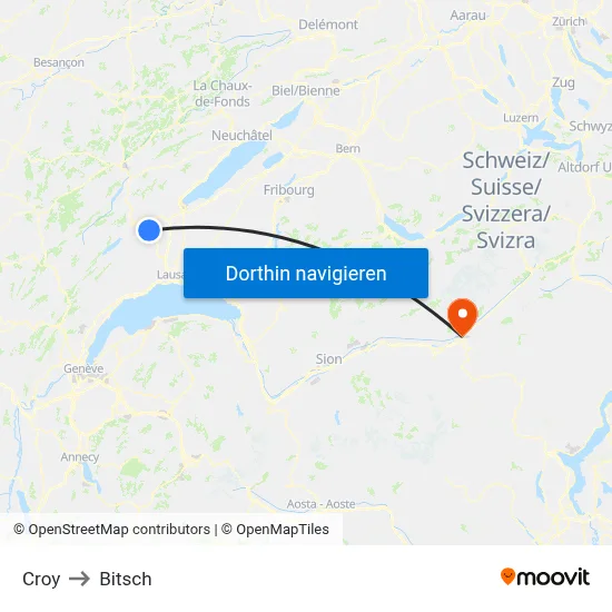 Croy to Bitsch map
