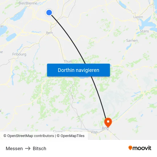 Messen to Bitsch map
