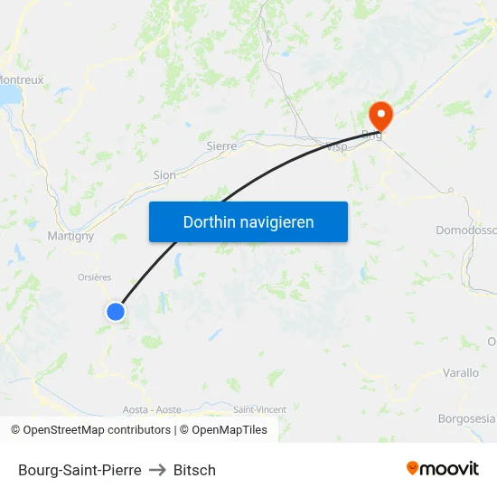 Bourg-Saint-Pierre to Bitsch map