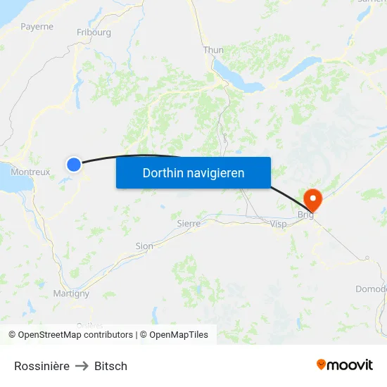 Rossinière to Bitsch map