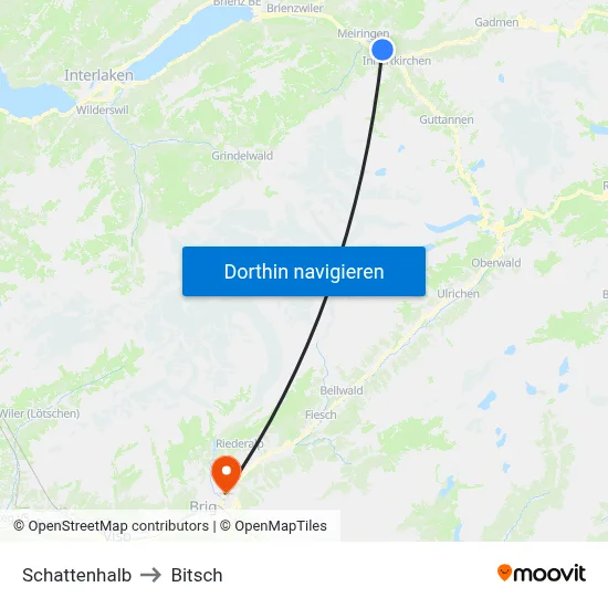 Schattenhalb to Bitsch map