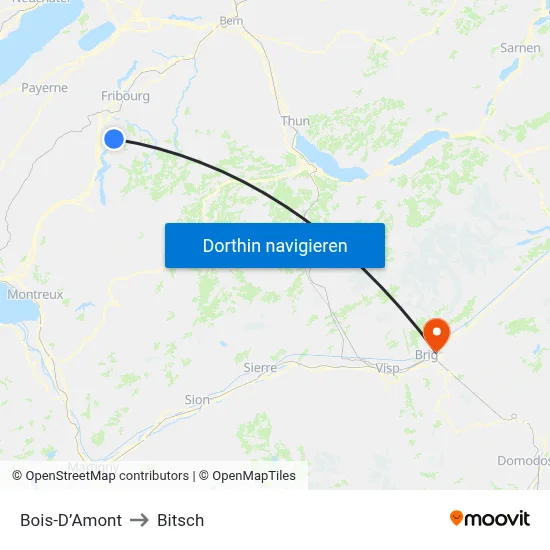 Bois-D’Amont to Bitsch map
