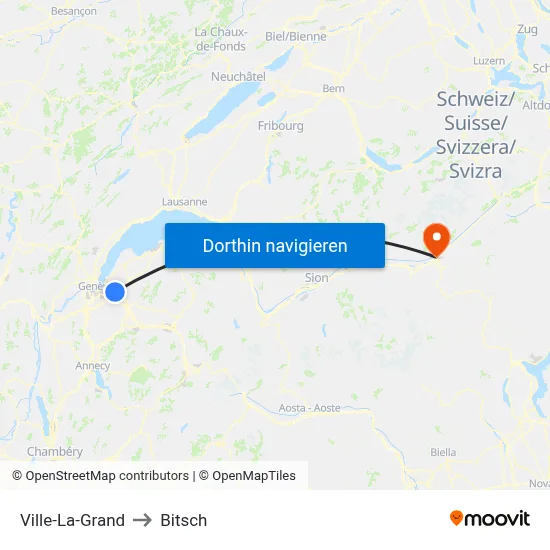 Ville-La-Grand to Bitsch map